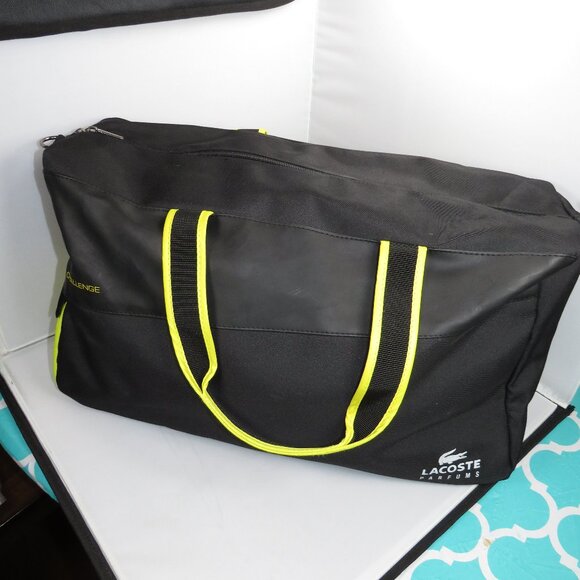 Lacoste Parfums Challenge Traveler Weekender Tote Bag Black & Neon